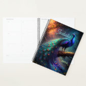 Personalized Mystical Beautiful Peacock in Forest Planner (Display)