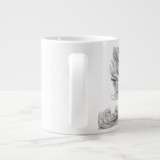 Personalized Mythological Phoenix Mug  Grote Koffiekop (Achterkant)