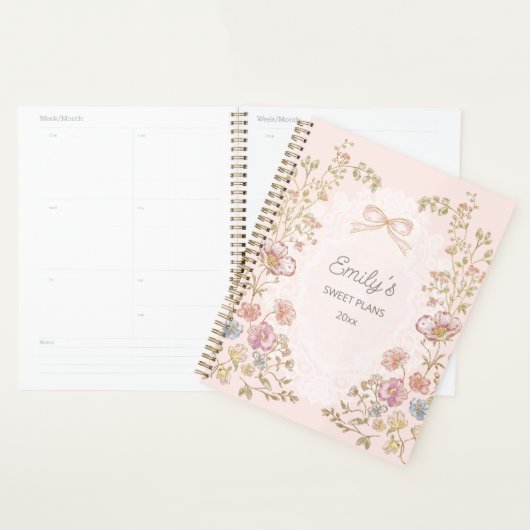 Personalized Name 2026 Weekly Monthly Floral  Planner (Display)