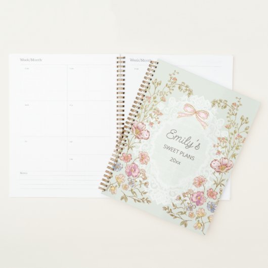 Personalized Name 2026 Weekly Monthly Floral  Planner (Display)