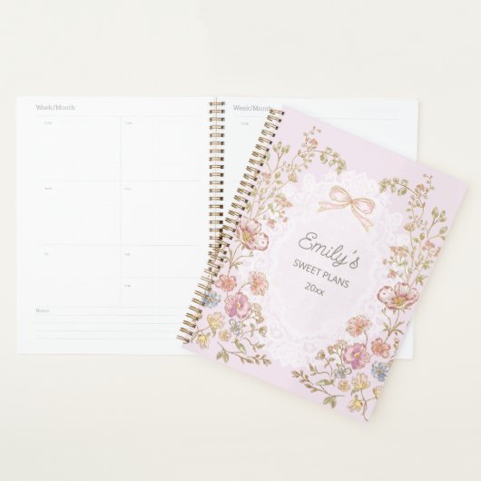 Personalized Name 2026 Weekly Monthly Floral  Planner (Display)