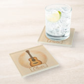 Personalized Name Acoustic Guitar For Music Lovers Glazen Onderzetter (Schuin)