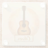 Personalized Name Acoustic Guitar For Music Lovers Glazen Onderzetter (Achterkant)