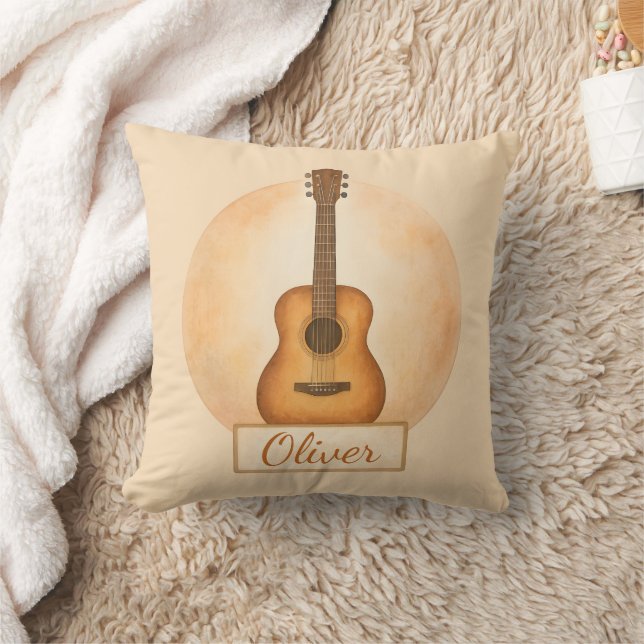 Personalized Name Acoustic Guitar For Music Lovers Kussen (Deken)