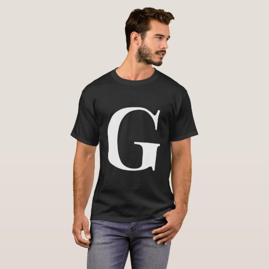 Personalized Name Alphabet Initial Letter G T-shirt (Voorkant volledig)