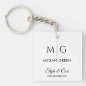 Personalized Name and Brand Stylish Custom Sleutelhanger (voorkant)
