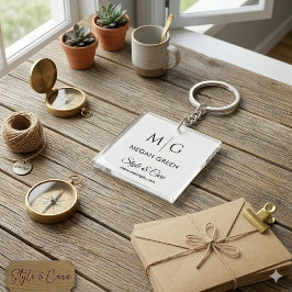 Personalized Name and Brand Stylish Custom Sleutelhanger