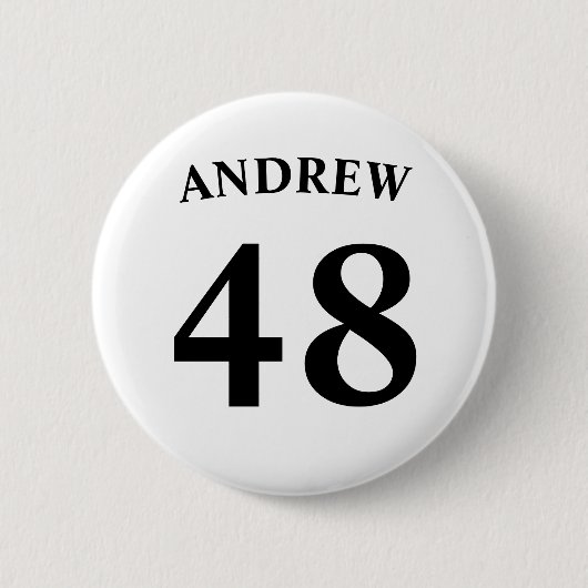 Personalized name and Jersey number  Ronde Button 5,7 Cm (Voorkant)