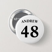 Personalized name and Jersey number  Ronde Button 5,7 Cm (Voorkant /achterkant)