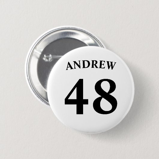 Personalized name and Jersey number Ronde Button 5,7 Cm (Voorkant /achterkant)