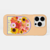 Personalized Name Arch Floral iPhone Hoesje (Achterkant horizontaal)