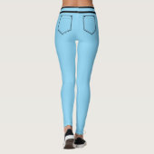 Personalized Name Baby Blue Black Stripes Fun Gift Leggings (Achterkant)