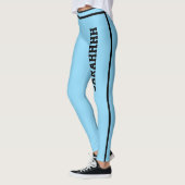 Personalized Name Baby Blue Black Stripes Fun Gift Leggings (Links)