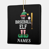 Personalized Name Baseball Elf Family Matching Keramisch Ornament (Links)