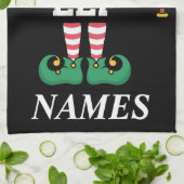 Personalized Name Baseball Elf Family Matching  Theedoek (Gevouwen)