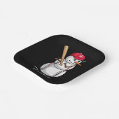 Personalized Name Baseball Snowman Balls Snow Xmas Papieren Bordje (Gebogen)