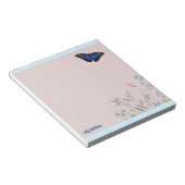 Personalized Name Beautiful Blue Morpho Butterfly Notitieblok (Schuin)