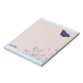 Personalized Name Beautiful Blue Morpho Butterfly Notitieblok (Linkerzijde)