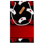 Personalized name black nurse pattern klein cadeauzakje (Achterkant)