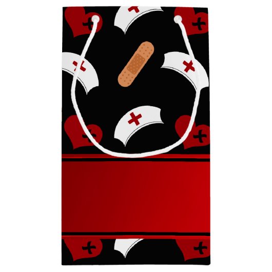 Personalized name black nurse pattern klein cadeauzakje (Achterkant)