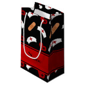Personalized name black nurse pattern klein cadeauzakje (Voorkant Gekanteld)