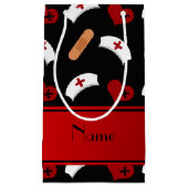 Personalized name black nurse pattern klein cadeauzakje (Voorkant)