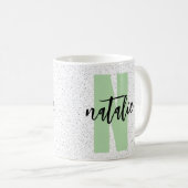 Personalized Name - Black Polka Dots Design Koffiemok (Voorkant rechts)