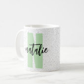 Personalized Name - Black Polka Dots Design Koffiemok (Voorkant links)