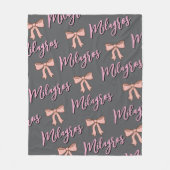 Personalized name blanket with bow, gift for girls fleece deken (Voorkant)