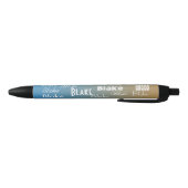 Personalized Name Blue peach sunset   Zwarte Inkt Pen (Bodem)