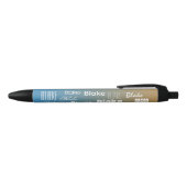 Personalized Name Blue peach sunset   Zwarte Inkt Pen (Bovenkant)