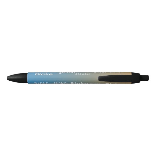 Personalized Name Blue peach sunset   Zwarte Inkt Pen (Achterkant)