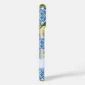 Personalized Name Blue Tile Mediterranean Lemon Case-Mate iPhone Case (Achterkant / Rechts)