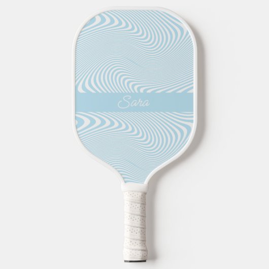 Personalized Name Blue Wave Modern Minimal Design Pickleball Paddle (Voorkant)