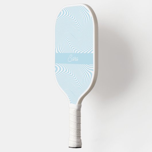 Personalized Name Blue Wave Modern Minimal Design Pickleball Paddle (Links)