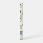 Personalized Name Blue Wildflowers iPhone 16 Hoesje (Rechterkant)