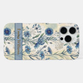 Personalized Name Blue Wildflowers iPhone Hoesje (Achterkant horizontaal)
