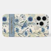 Personalized Name Blue Wildflowers iPhone Hoesje (Achterkant horizontaal)
