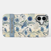 Personalized Name Blue Wildflowers iPhone Hoesje (Achterkant horizontaal)