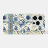 Personalized Name Blue Wildflowers iPhone Hoesje (Achterkant horizontaal)