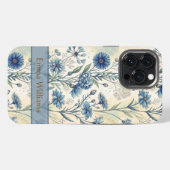 Personalized Name Blue Wildflowers iPhone Hoesje (Achterkant horizontaal)