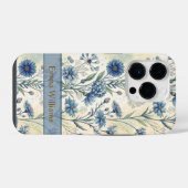 Personalized Name Blue Wildflowers iPhone Hoesje (Achterkant horizontaal)
