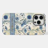 Personalized Name Blue Wildflowers iPhone Hoesje (Achterkant horizontaal)