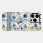 Personalized Name Blue Wildflowers iPhone Hoesje (Achterkant horizontaal)