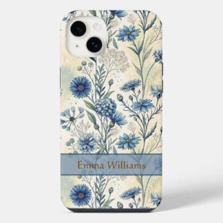 Personalized Name Blue Wildflowers