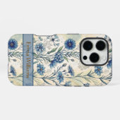 Personalized Name Blue Wildflowers iPhone Hoesje (Achterkant horizontaal)