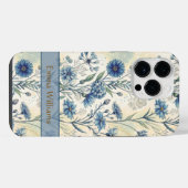 Personalized Name Blue Wildflowers iPhone Hoesje (Achterkant horizontaal)