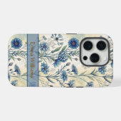Personalized Name Blue Wildflowers iPhone Hoesje (Achterkant horizontaal)