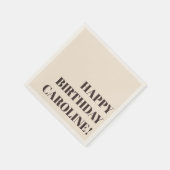Personalized Name Bold Brown Cream Birthday Party Servet (Hoek)