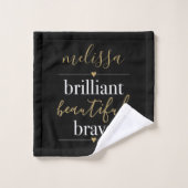 Personalized Name Brilliant Beautiful Brave  Bad Handdoek (Wasdoekje)